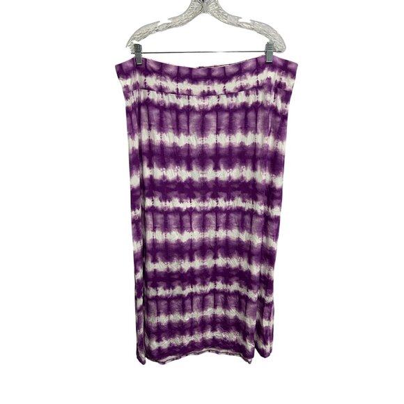 Ava and Viv NWT Purple White Tie Dye Midi Skirt SZ XXL - Picture 1 of 10